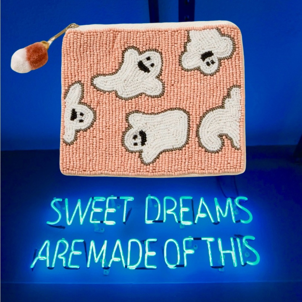 Ghost Beaded Pouch